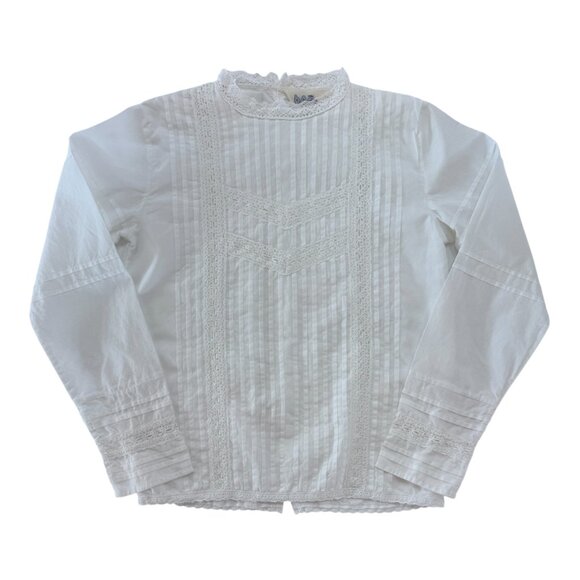 ATELIER BARN - BACK BUTTONED SHIRT WITH LACE - 100% COTTON - Picture 2 of 4